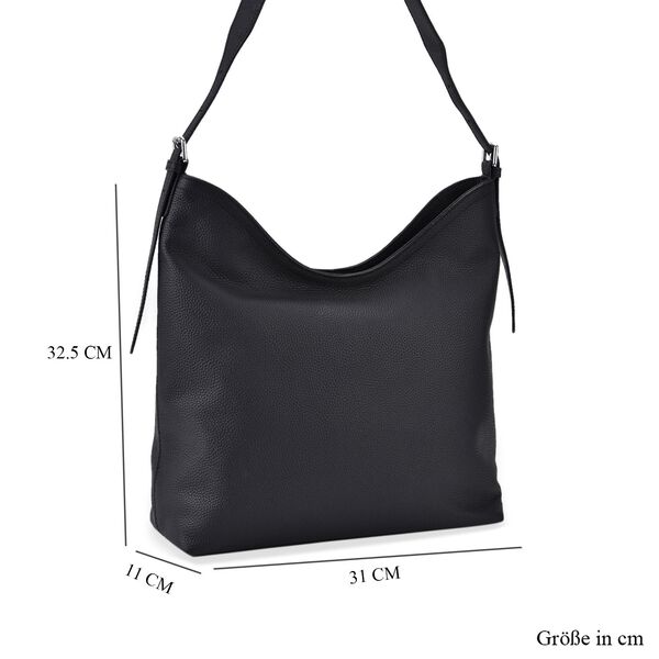 Hobo Umhängetasche aus Echtleder in Schwarz image number 8