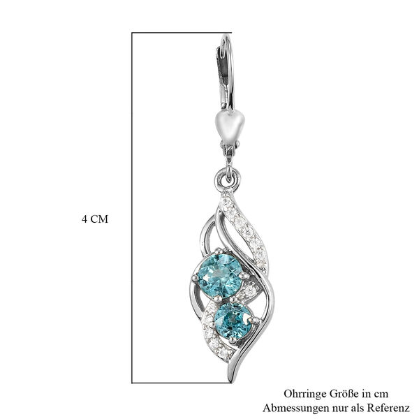 Kambodschanische, blaue Zirkon-Ohrringe, 925 Silber platiniert ca. 2,73 ct image number 6
