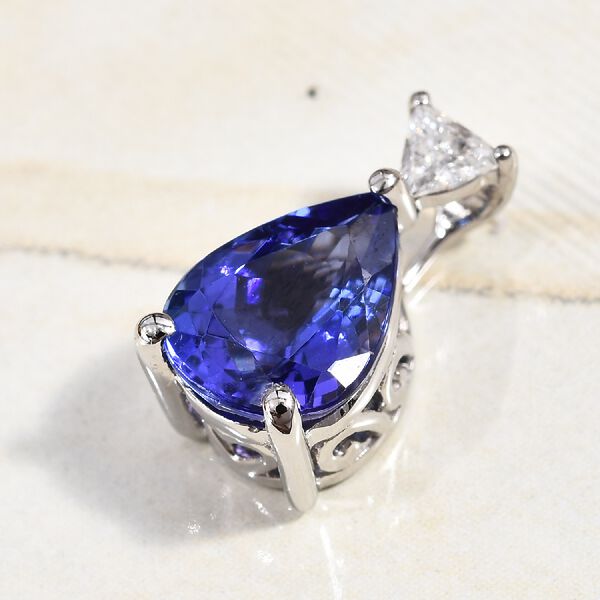 RHAPSODY - AAAA Tansanit und Diamant VS E-F Anh&auml;nger, 950 Platin ca. 1,90 ct image number 2