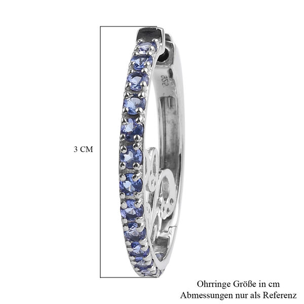 Tansanit und Zirkon-Creolen, 925 Silber platiniert ca. 2,66 ct image number 5