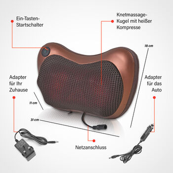 Shiatsu Massagekissen mit Heizfunktion, Braun