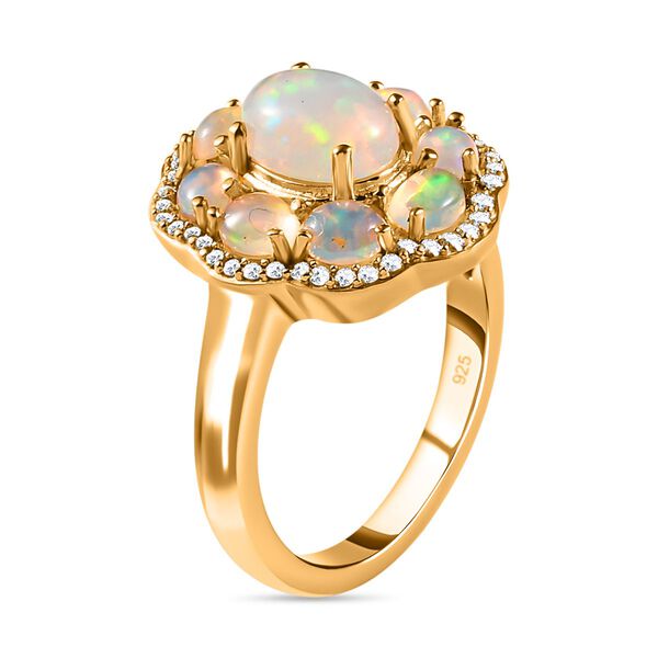 AA Natürlicher, äthiopischer Welo Opal und Zirkon-Ring - 2,11 ct. image number 5