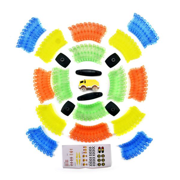 Flexibler, Eisenbahn mit leuchtendem Wagen, 162-teiliges Set