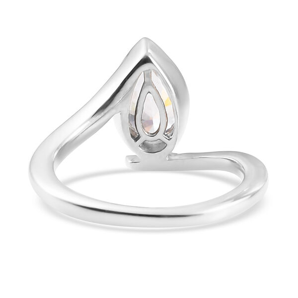 LUSTRO STELLA - feinster Zirkonia Bypass-Ring, 925 Silber platiniert image number 6