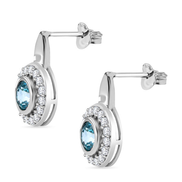 D'Joy AA blaue und wei&szlig;e Zirkon Ohrringe - 2,28 ct. image number 3