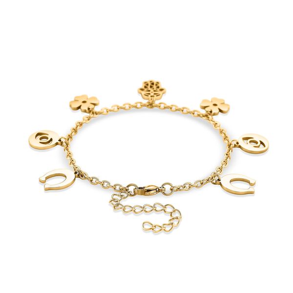 316L Edelstahl IP-Gelbbeschichtung Armband ca. 19 cm ca. 10,00g image number 4