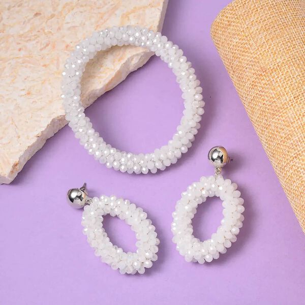 Wei&szlig;es Glasperlen-Schmuckset image number 1