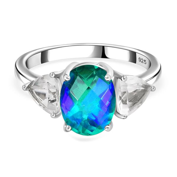 Pfau Triplett Quarz und Topas Schmuckset, 925 Silber rhodiniert - 5,75 ct. image number 4