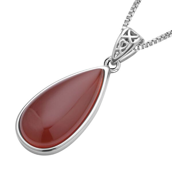 Karneol Anh&auml;nger mit Kette, Edelstahl ca. 45.00 ct image number 3