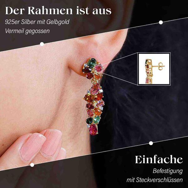 AA Multi-Turmalin und Zirkon Ohrringe - 7,69 ct. image number 3