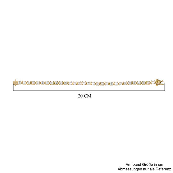 Moissanit 20cm Armband, 925 Silber 750 Gelbgold Vermeil - 11,17 ct. image number 5