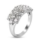 LUSTRO STELLA Hergestellt mit ZIRKONIA Cluster-Ring 925 Silber Platin-Überzug image number 3