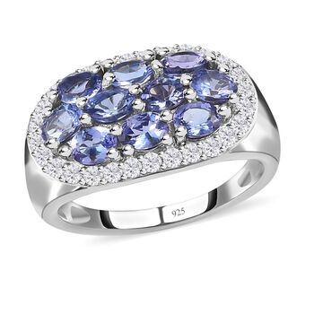 AAA Tansanit und Zirkon Ring - 2,71 ct.
