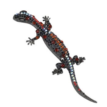 Mehrfarbiger Kristall Brosche  Schwarz