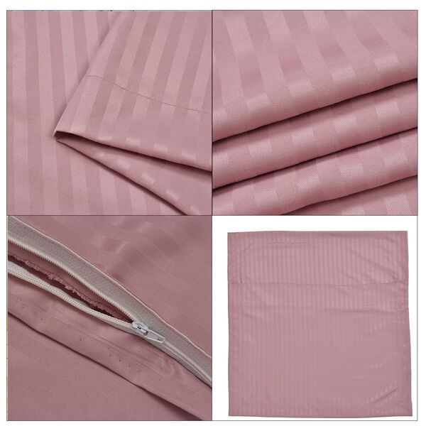 2-teiliges Bettwäsche-Set mit vertikalem Streifenmuster, 135x200 cm und 80x80 cm, Rosa image number 8