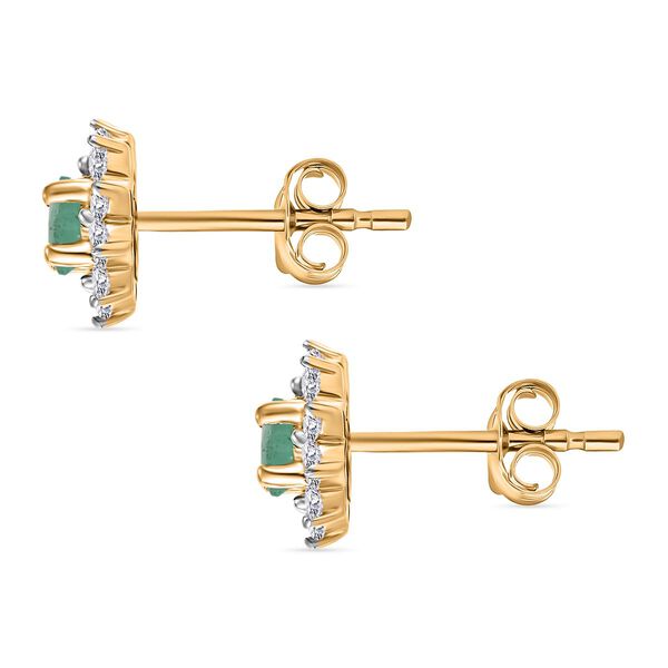 Sambische Smaragd und Zirkon-Ohrstecker - 1,07 ct. image number 5