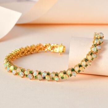 AA kaleidoskopisches, &auml;thiopisches Welo Opal und Chromdiopsid Armband - 9,06 ct.