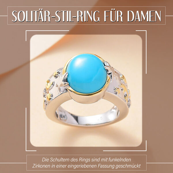 AA Sleeping Beauty T&uuml;rkis und Zirkon Ring - 4,38 ct. image number 2