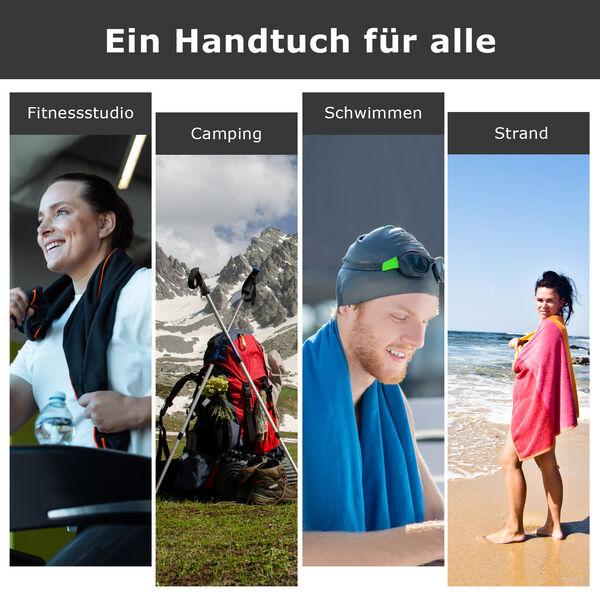 Sporthandtuch, Schwarz  image number 9