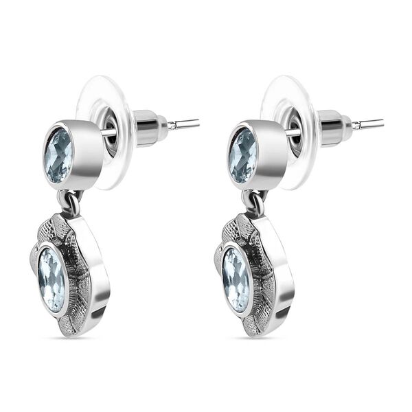 Himmelblauer Topas Ohrringe  Edelstahl ca. 2.19 ct image number 4