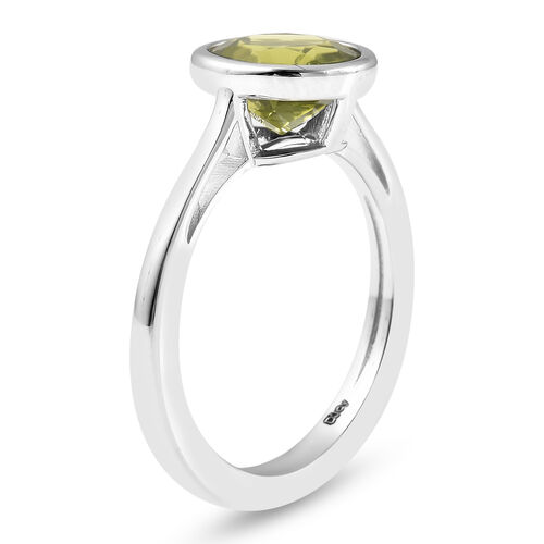 Peridot Solitär Ring 925 Silber Rhodium-Überzug image number 3