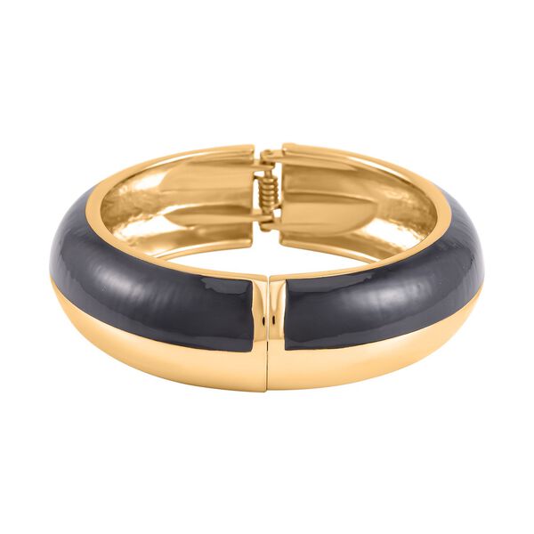 Emaillierter Armreif, Elegantes Design, 19 cm, ca. 64g, schwarz image number 4