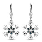 Blauer Diamant Ohrringe 925 Silber platiniert ca. 0,10 ct