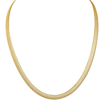 Italienische Fischgr&auml;t Flachkette, 925 Silber vergoldet ca. 45 cm ca. 12,31g