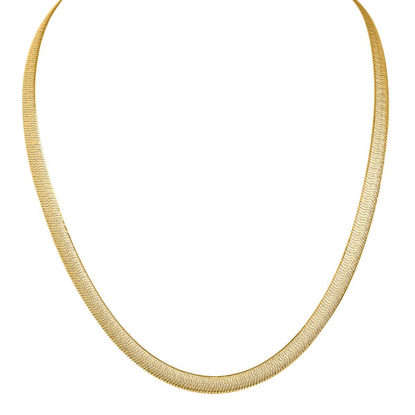 Chunky italienische Fischgr&auml;t-Flachkette in vergoldetem Silber