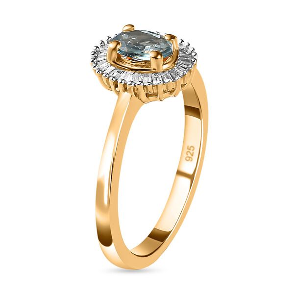 Natürlicher AA Alexandrit und Diamant Ring, 925 Silber Gelbgold Vermeil, ca. 0.70 ct image number 5