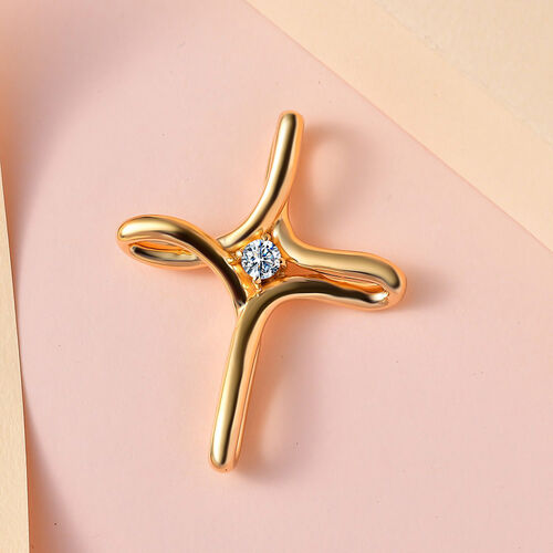 Moissanit Kreuz Anhänger - 0,24 ct. image number 1