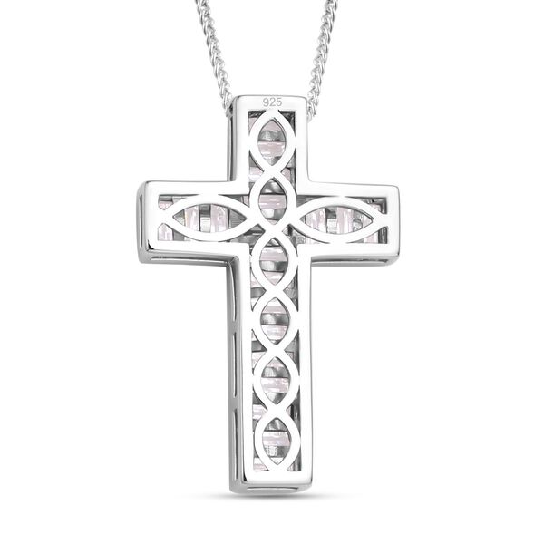 Moissanit Kreuz-Anhänger mit Kette, 925 Silber rhodiniert ca. 2.30 ct image number 5