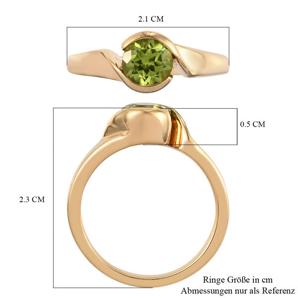 Nat&uuml;rlicher Peridot Bypass-Ring, 925 Silber vergoldet  ca. 0,86 ct image number 7
