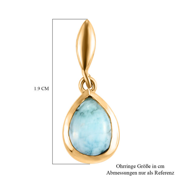 Larimar-Ohrringe, 925 Silber vergoldet ca. 2,43 ct image number 6