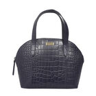 Assots London - Handgefertigt Tote Tasche aus krokogeprägtem echtem Leder, Größe 32x22x11cm, blau