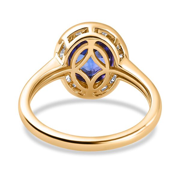 AAA Tansanit und Diamant Ring in 585 Gold - 1,88 ct. image number 8