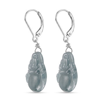D'Joy Nat&uuml;rlicher Olmek Jadeit Ohrringe 925 Silber Rhodiniert ca. 20,00 ct.