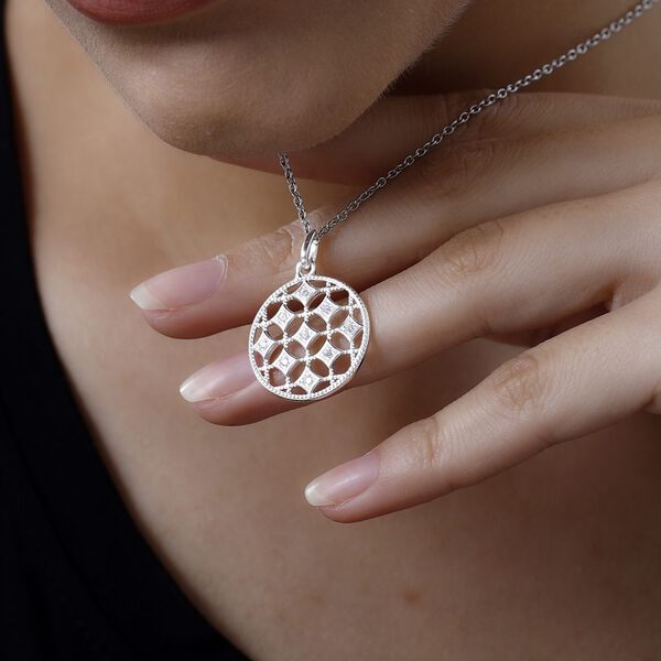 Zirkonia Anhänger mit Kette, 50 cm - 0,18 ct. image number 2