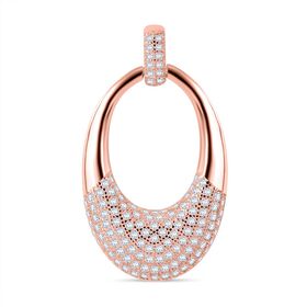 Weißer Zirkonia Anhänger 925 Silber Roségold Vermeil