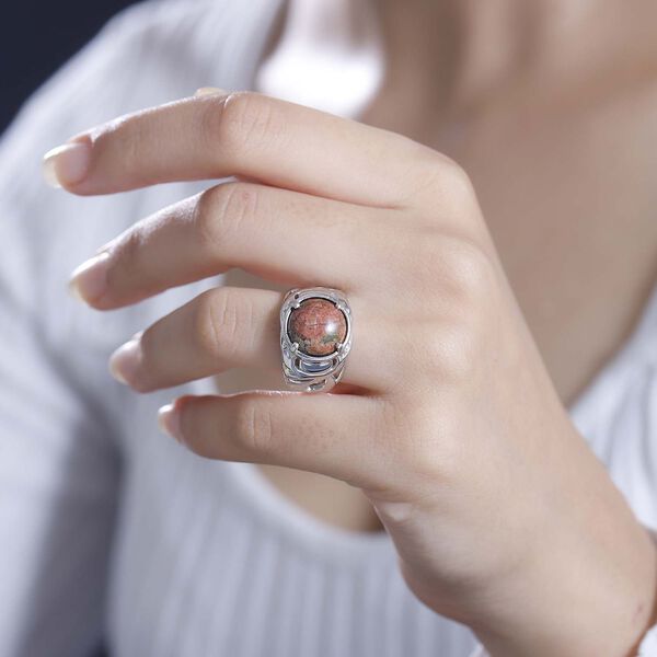 Unakite Ring Messing (Größe 20.00) ca. 5,04 ct image number 3