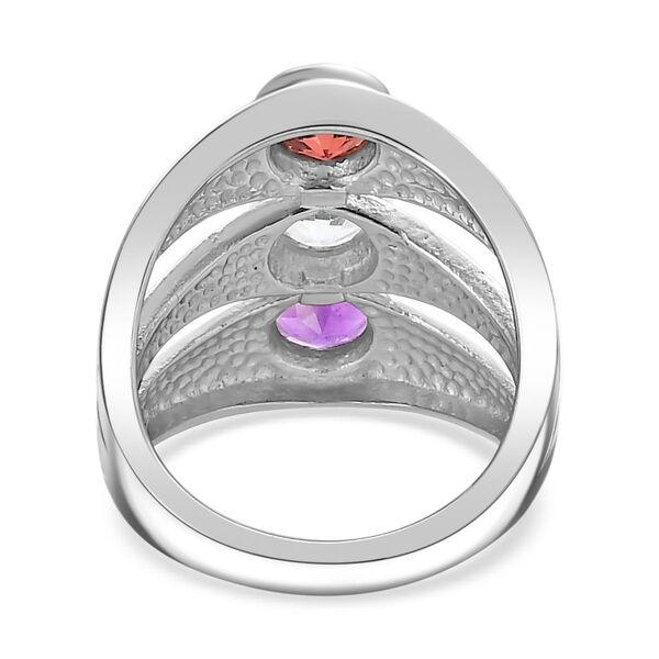Roter Granat, himmelblauer Topas und afrikanischer Amethyst-Ring - 1,69 ct. image number 6
