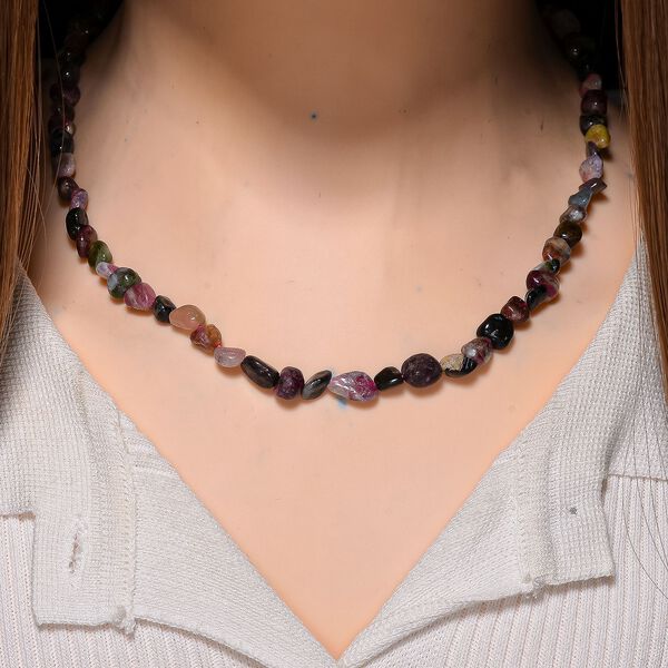 Multi-Turmalin Halskette, 45+5cm - 135,50 ct. image number 2