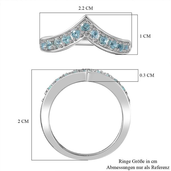 Paraiba-Apatit Ring 925 Silber platiniert (Gr&ouml;&szlig;e 17.00) ca. 0,44 ct image number 6