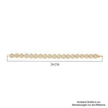 Wei&szlig;es Kristall-Armband ca. 19 cm, goldfarben