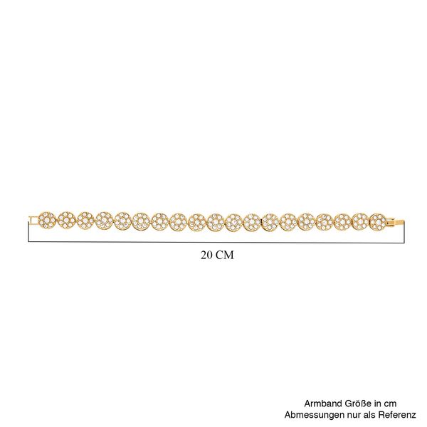 Wei&szlig;es Kristall-Armband ca. 19 cm, goldfarben image number 3