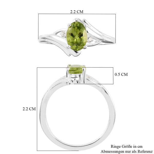 Nat&uuml;rlicher Peridot und Zirkon Ring 925 Silber  ca. 0,92 ct image number 7