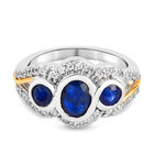 Masoala Saphir und Zirkon-Trilogie-Ring, 925 Silber zweifarbige Beschichtung, 2,70 ct. image number 0