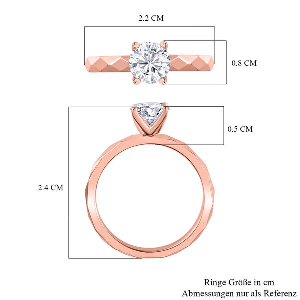 Moissanit Ring, 925 Silber mit Roségold Vermeil - 0,92 ct. image number 7