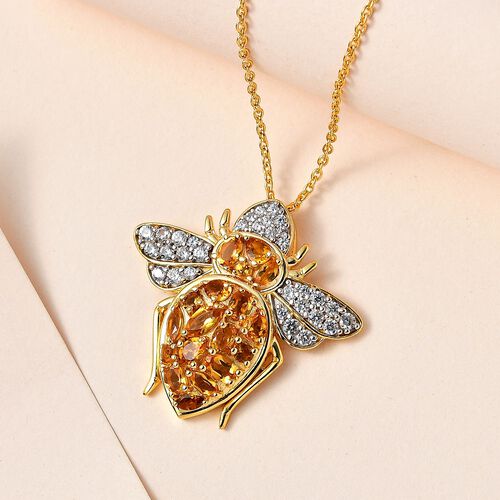 GP Italian Garden Kollektion- AA Citrin, Zirkon und Saphir-Anhänger mit 50cm Kette - 4,17 ct. image number 1