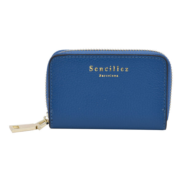 SENCILLEZ Geldbörse aus 100% echtem Leder und RFID Schutz, Größe 12x2x8 cm, Blau image number 0